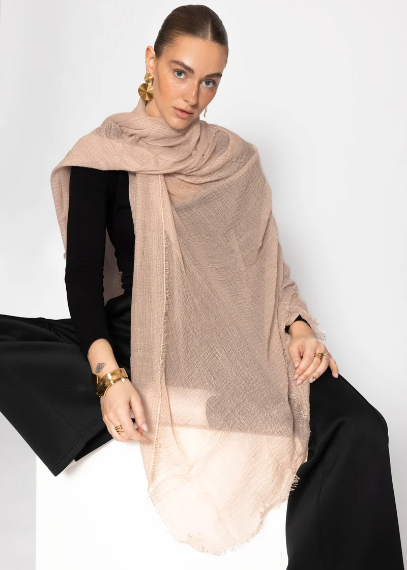 Musselin Schal - taupe