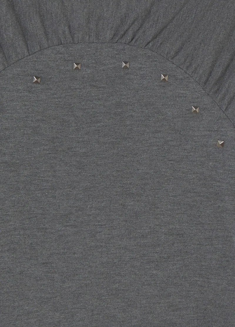 Studded front-cut T-shirt