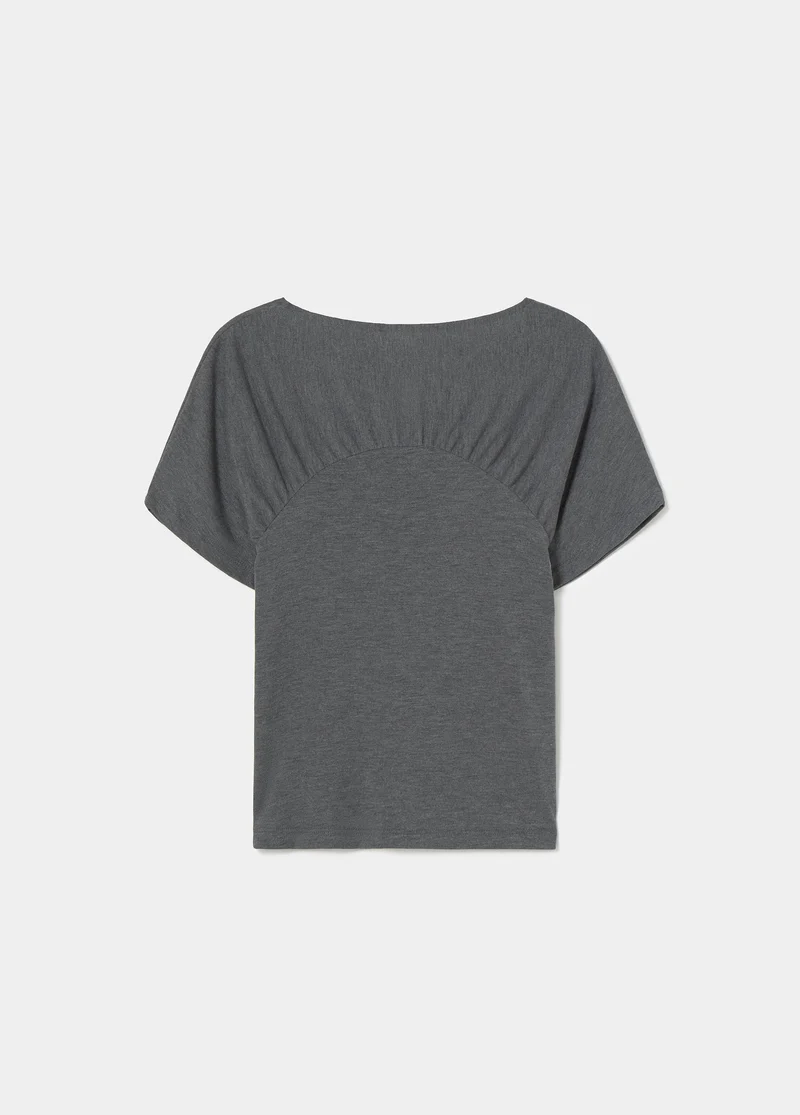 Studded front-cut T-shirt
