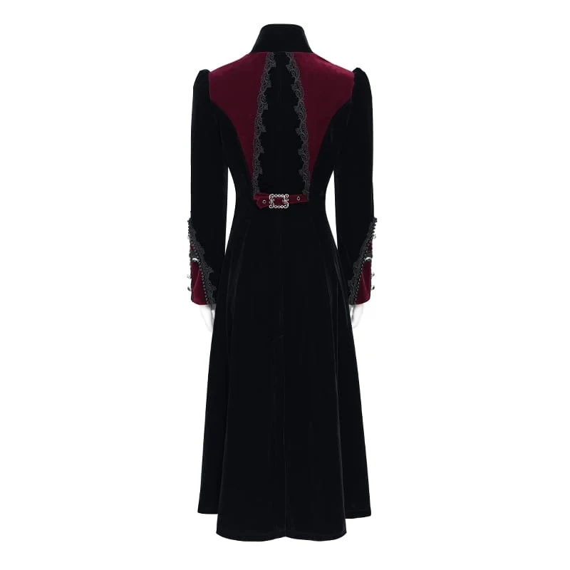 Schwarze Gothic-Jacke für Damen mit Perlenbesatz, Schnallenriemen und Reißverschluss