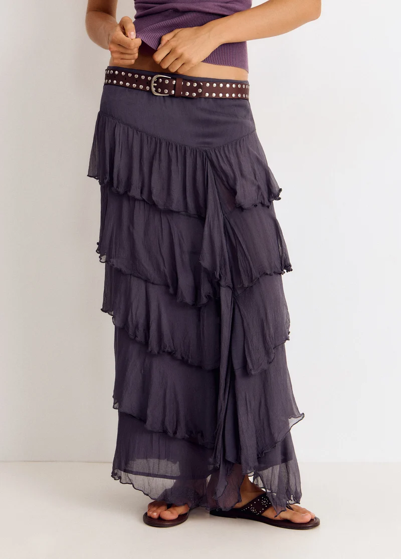 Long ruffled skirt