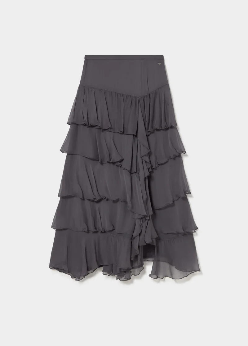 Long ruffled skirt