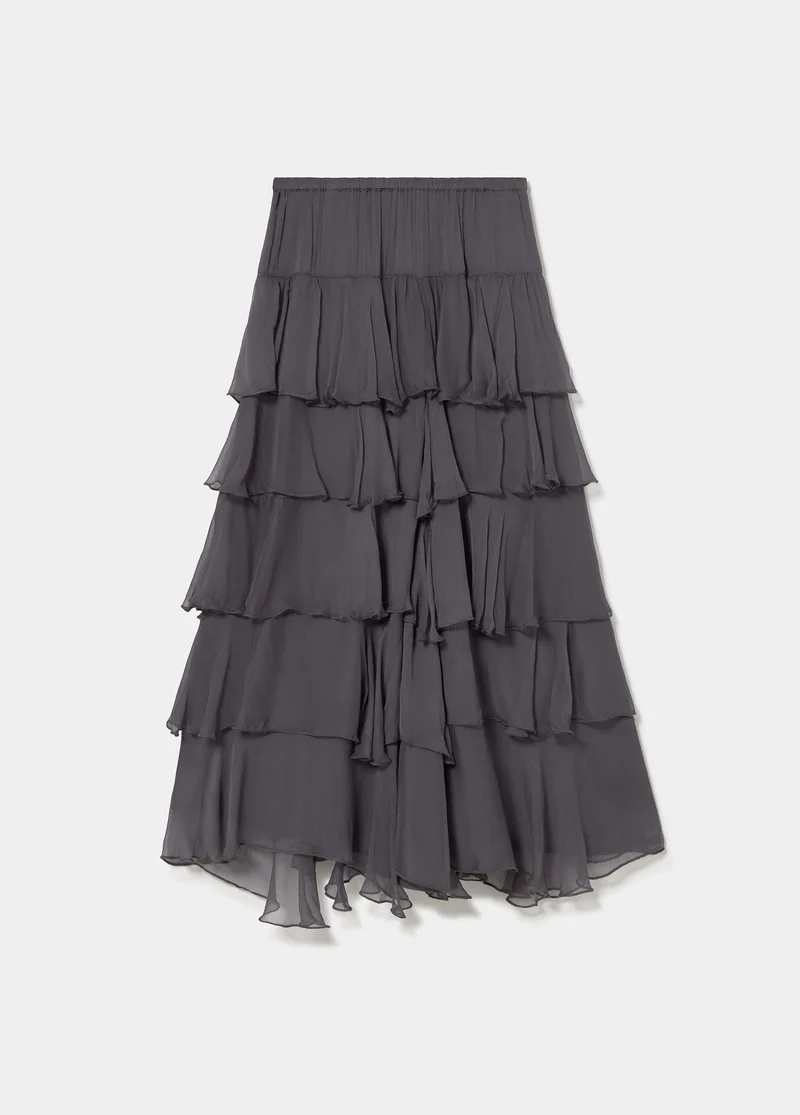 Long ruffled skirt