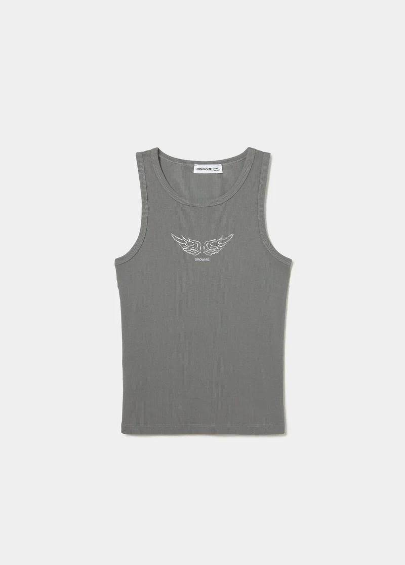 Sequin wing strap top