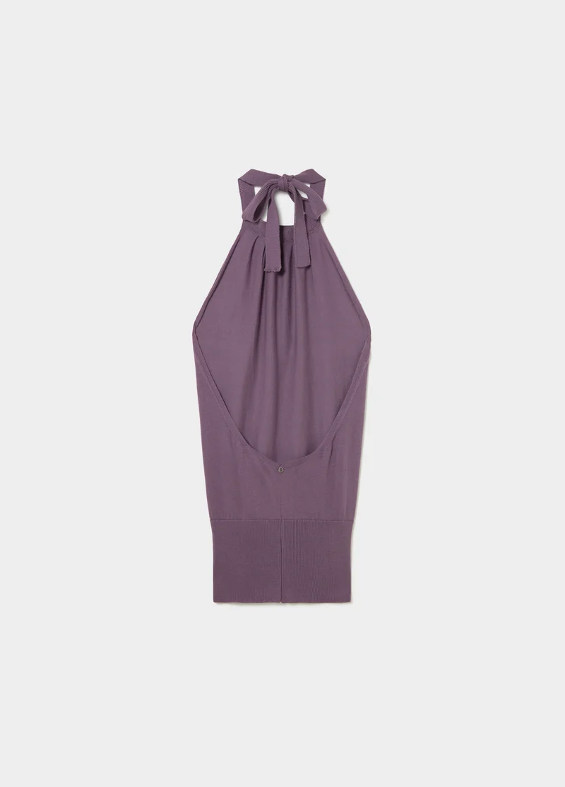 Neck-tied back neckline top