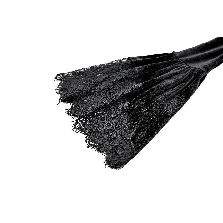 Gothic-Maxikleid für Damen mit kontrastfarbenem, eckigem Kragen und Glockenärmeln – Hochzeitskleid