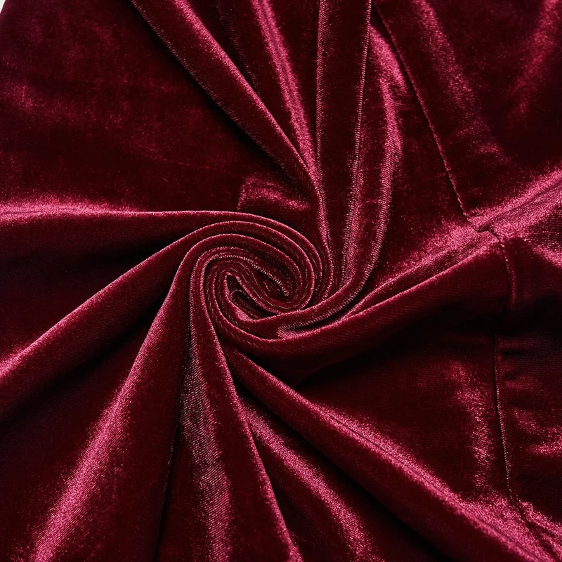 Rote Gothic-Schlaghose für Damen mit floraler Spitze, Perlen und Quasten