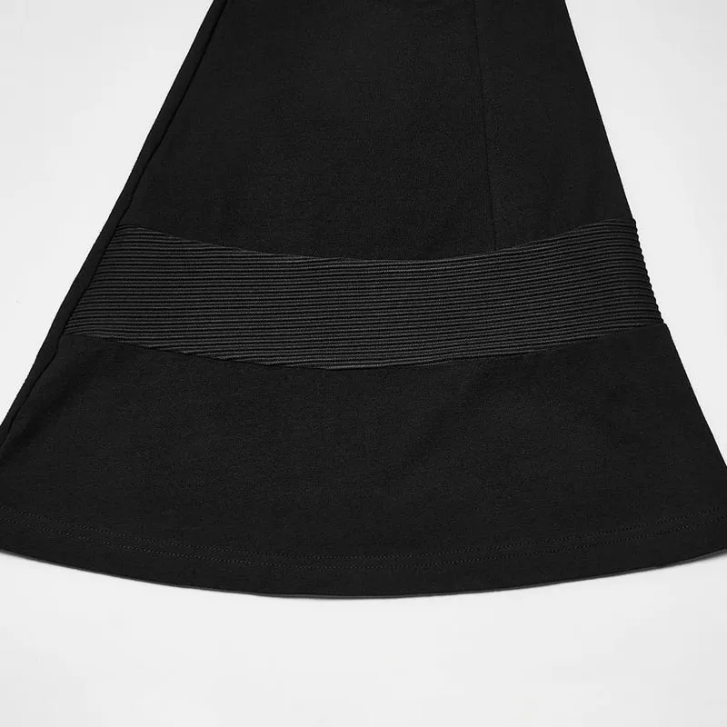Punk-Hose für Damen mit asymmetrischem Quasten-Schnallenriemen und ausgestelltem Bein