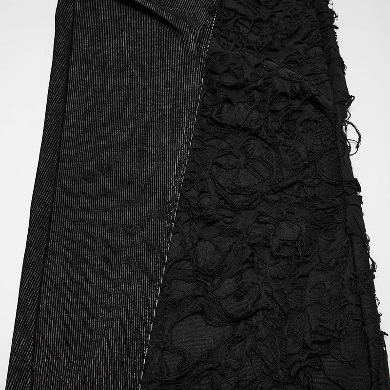 Punk-Hose für Damen, locker geschnitten, Used-Look, gerafft, weites Bein