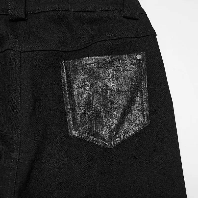 Punk-Skinny-Hose für Damen mit Ösen, Schnürung und Dornschließe