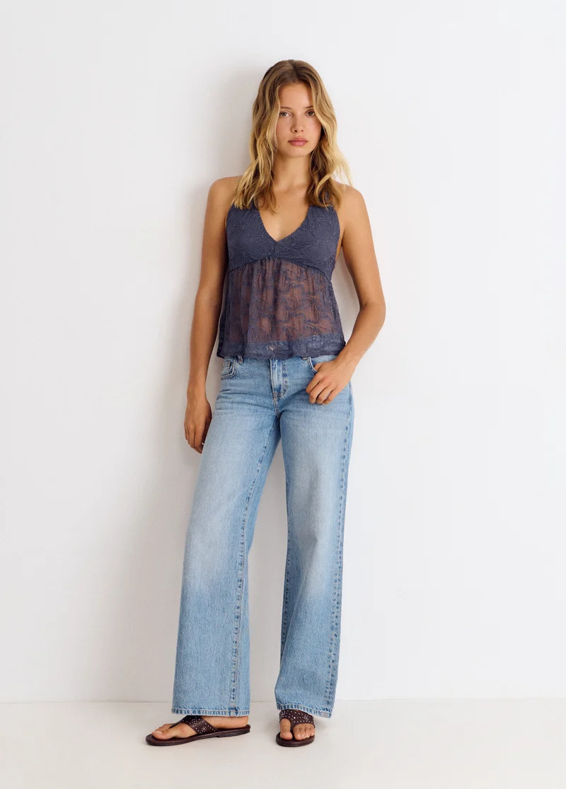Lace halter top