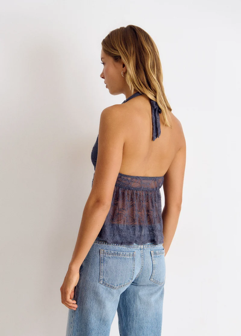Lace halter top
