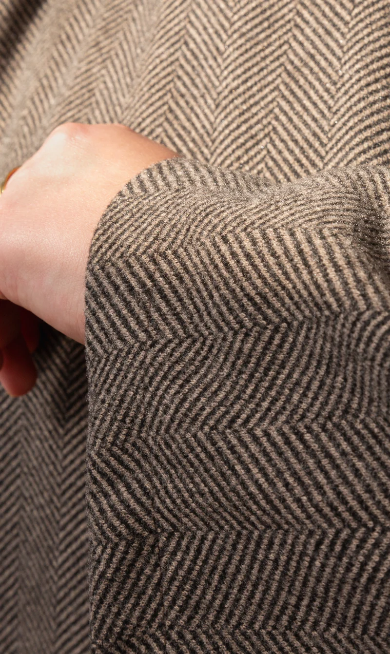 Koysoka Woolen Coll Abaya – Taupe