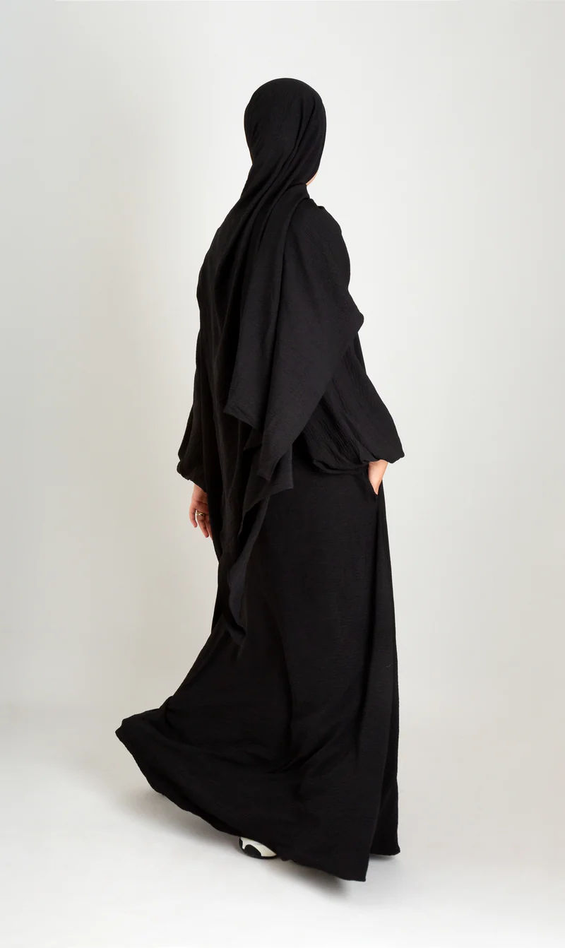 A-Linien-Puff-Jazz-Abaya R - Schwarz