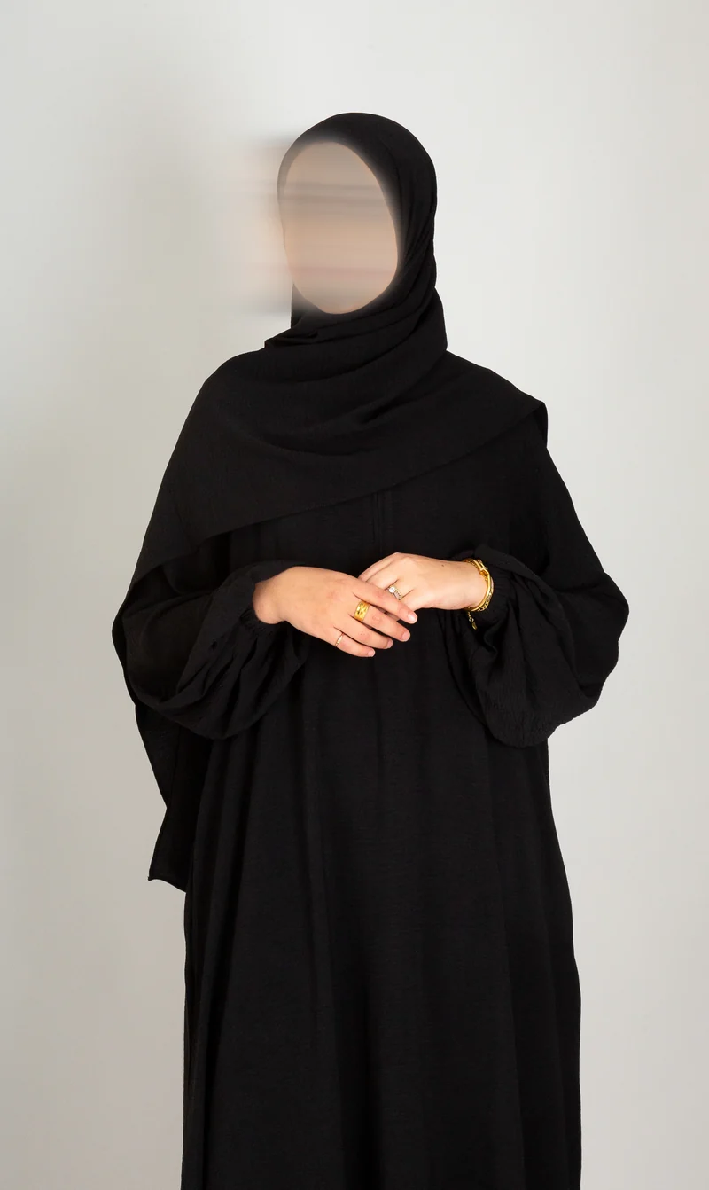 A-Linien-Puff-Jazz-Abaya R - Schwarz