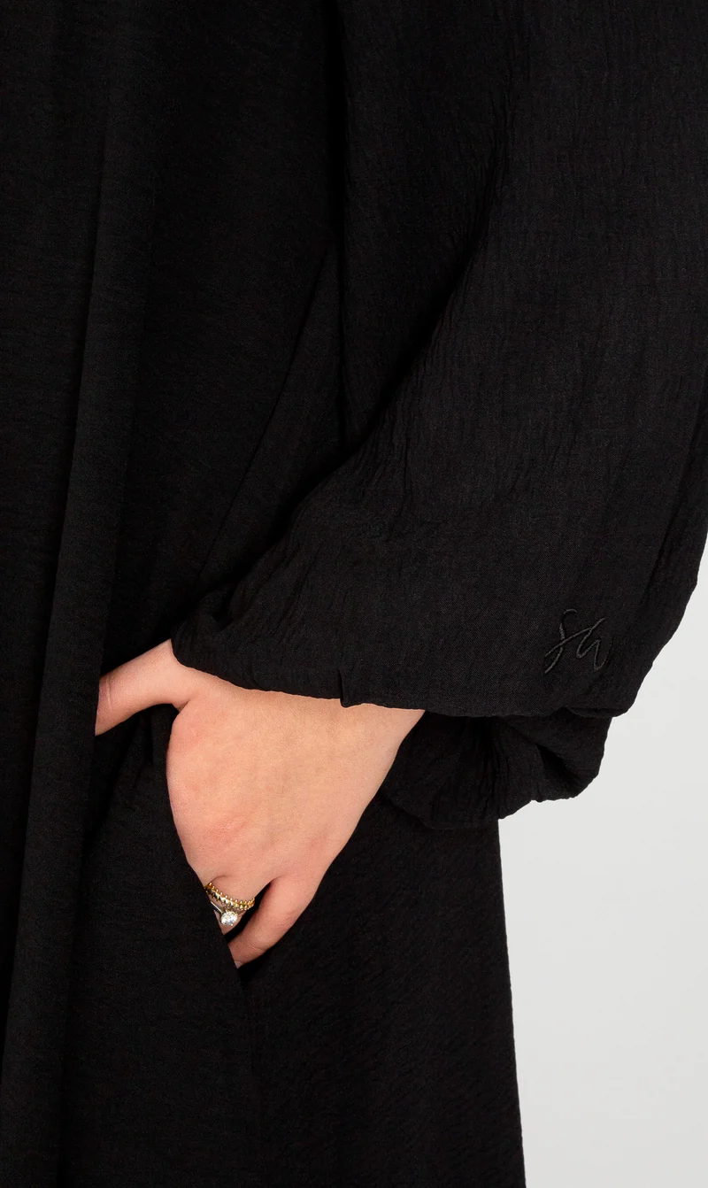 A-Linien-Puff-Jazz-Abaya R - Schwarz