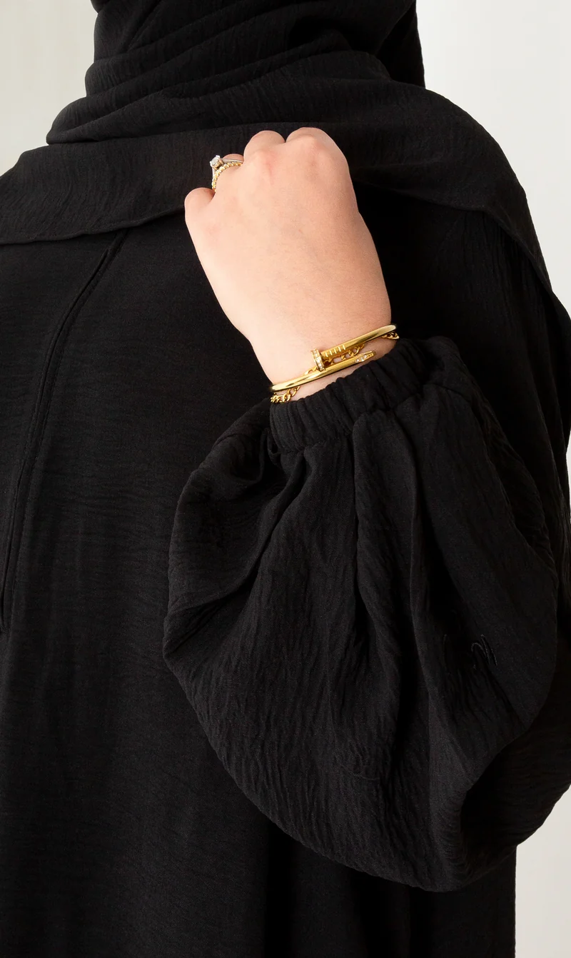 A-Linien-Puff-Jazz-Abaya R - Schwarz