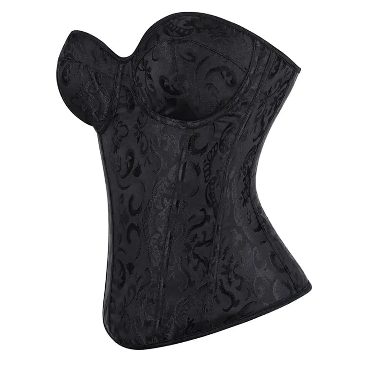 Gothic-Schnürkorsett aus Jacquard für Damen mit Überbrustumfang