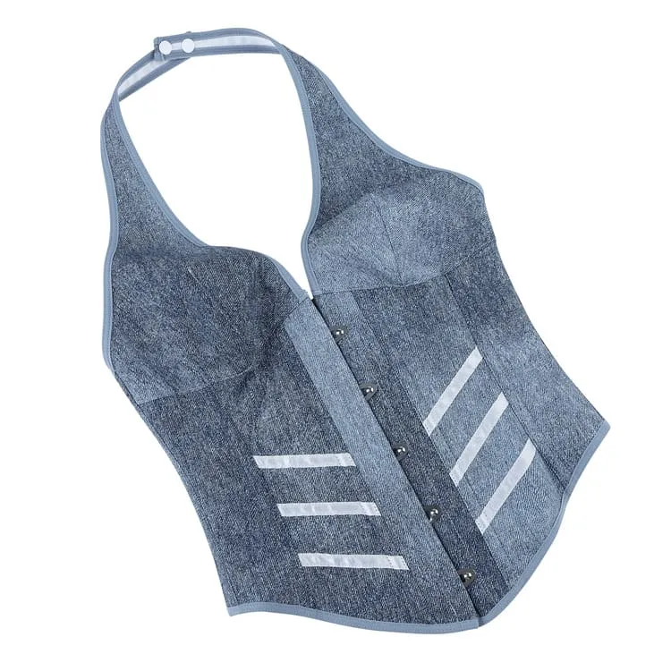 Gothic-Korsett für Damen mit tiefem V-Ausschnitt und Neckholder-Oberbrust