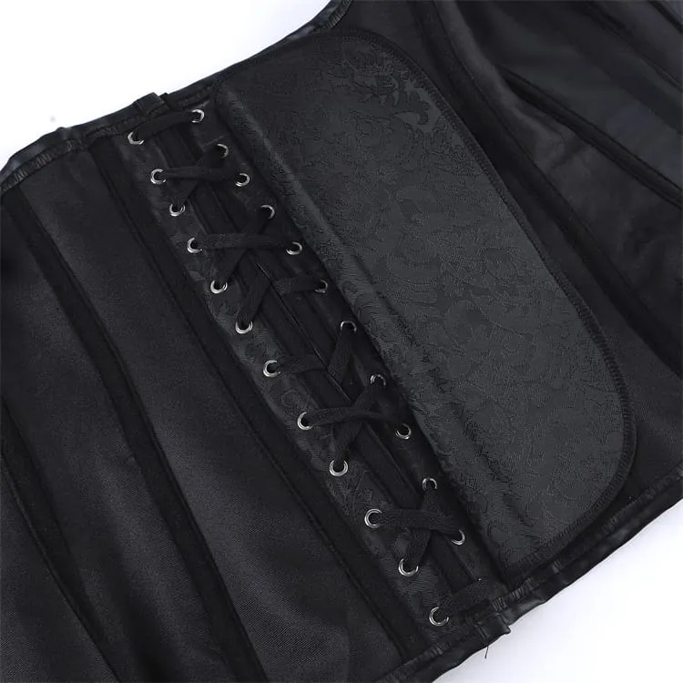 Gothic-Korsett für Damen mit Schnallenriemen und Schnürung über der Brust