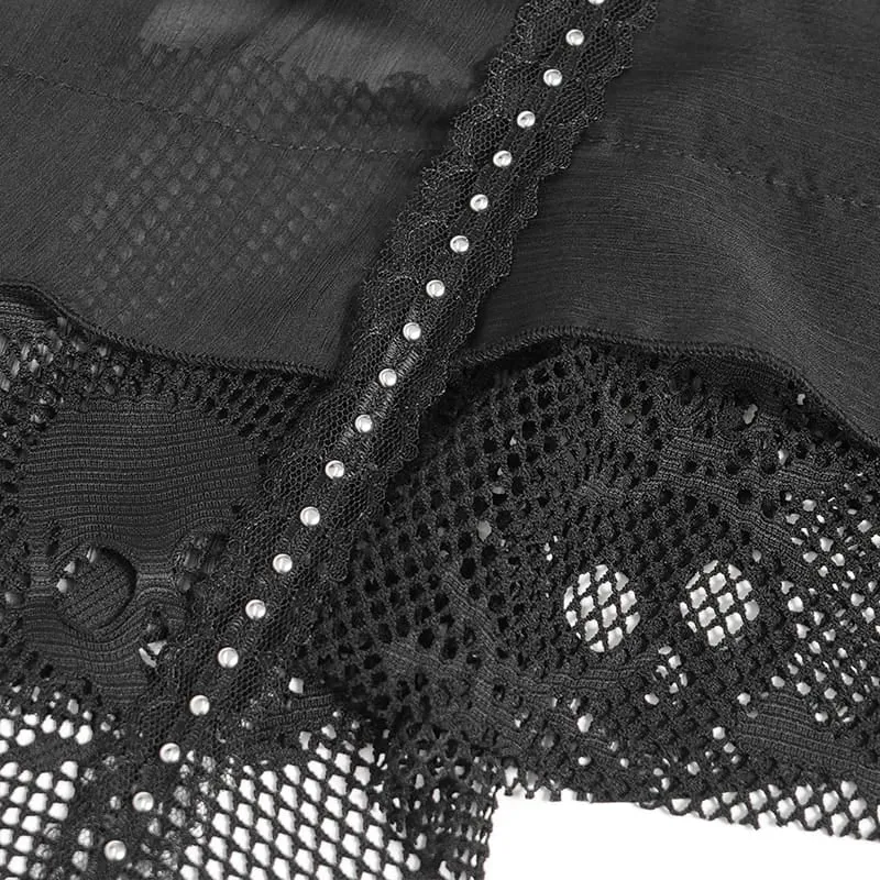 Punk-Tanktop für Damen mit Ketten und Nieten, asymmetrischem Design