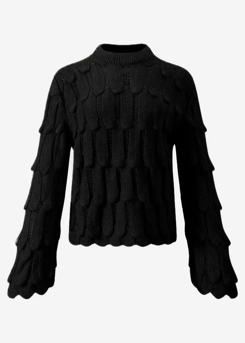 Pullover mit Muster - schwarz