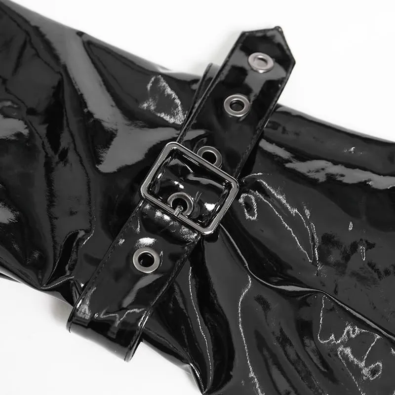 Punk-Kapuzenjacke für Damen mit Schnürung und Schnallenriemen