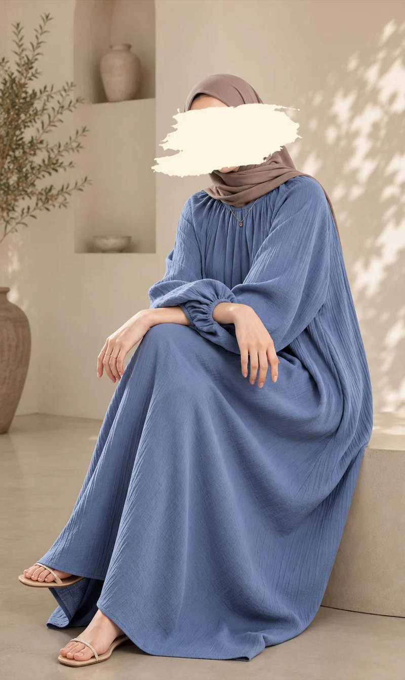 Weiche Baumwoll-Abaya Tifrah