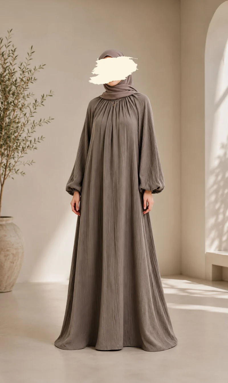 Weiche Baumwoll-Abaya Tifrah