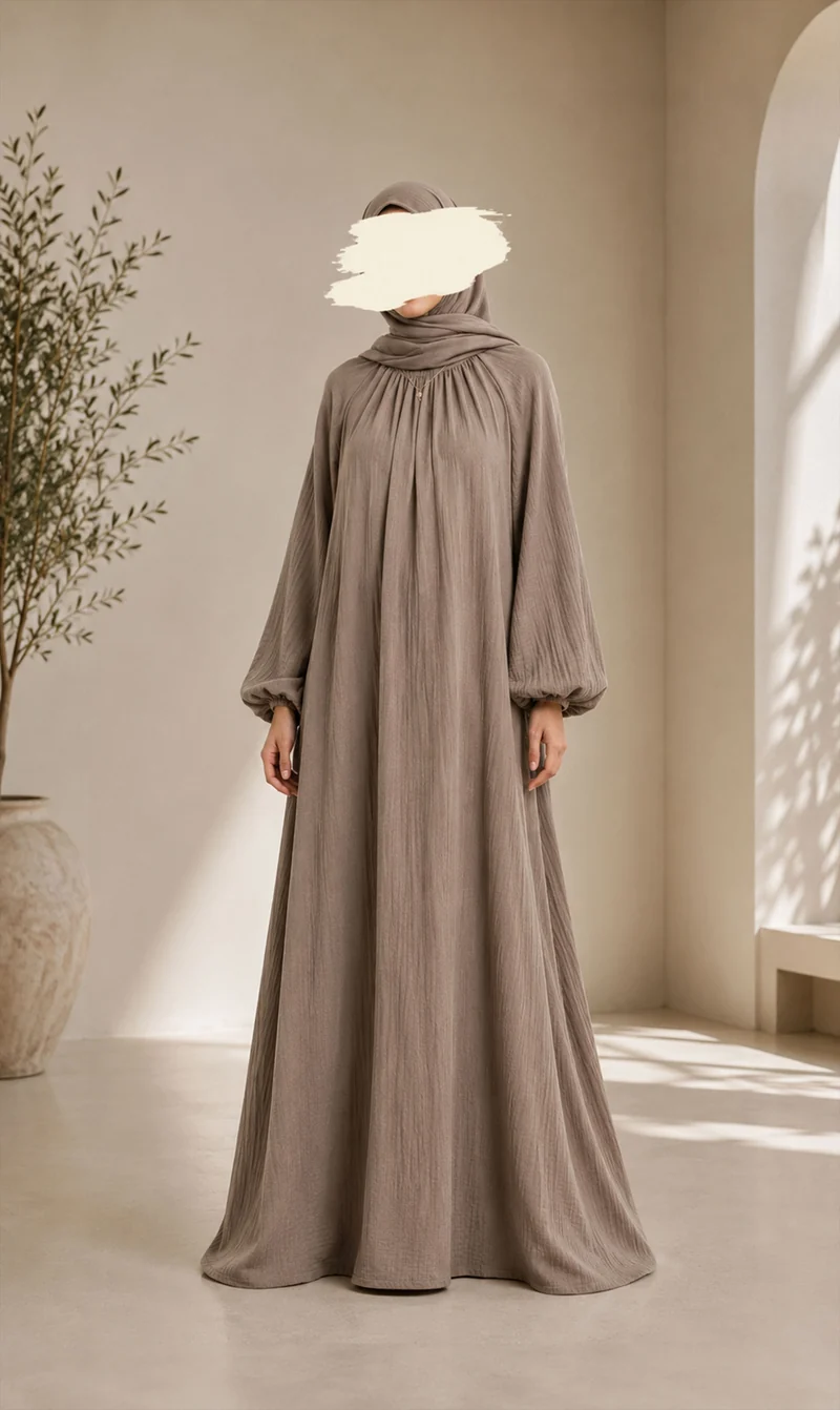 Weiche Baumwoll-Abaya Tifrah