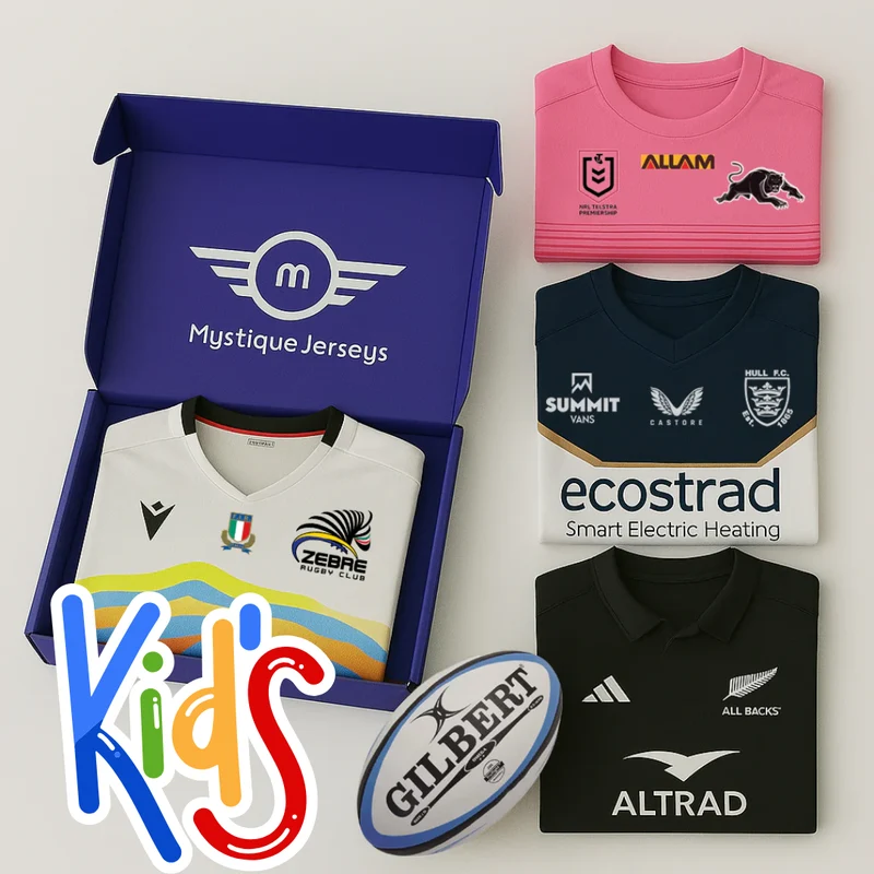 Überraschungsbox mit Rugby-Trikots für Kinder