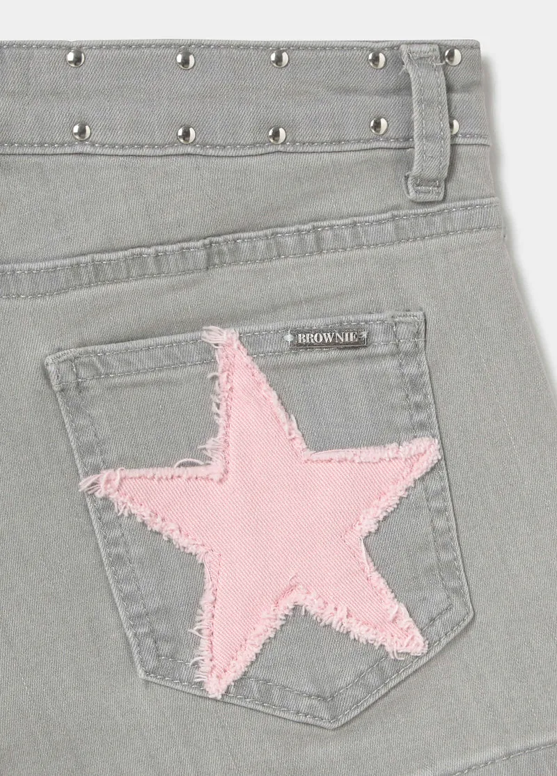 Star stud patch shorts