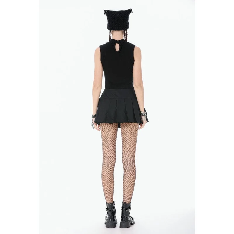 Punk-Tanktop mit Ösen, Sargform und Mesh-Einsätzen für Damen