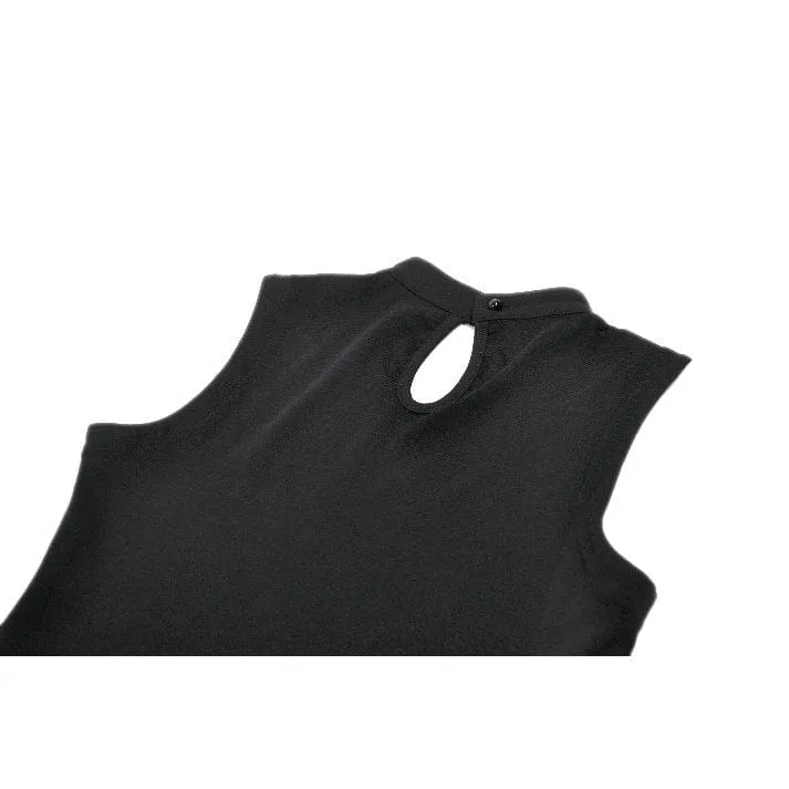 Punk-Tanktop mit Ösen, Sargform und Mesh-Einsätzen für Damen