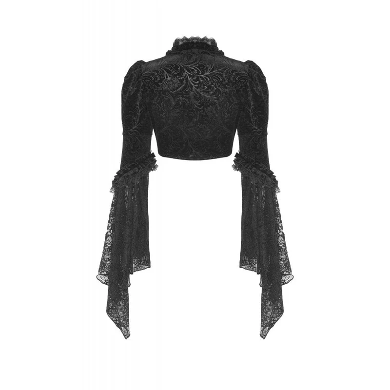 Gothic-Umhang aus Samt mit Puffärmeln und Rüschen für Damen