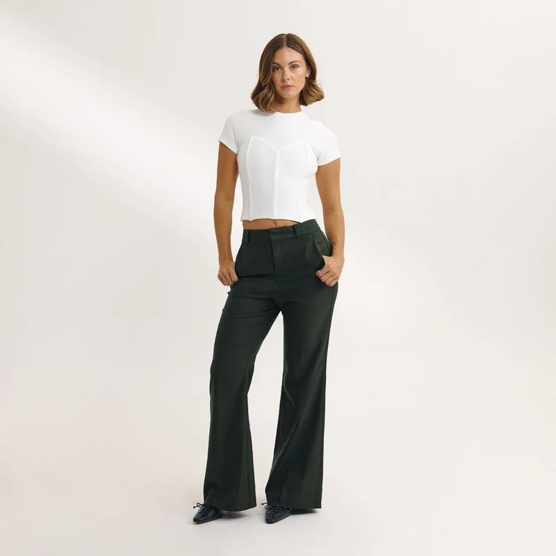 Korsett-T-Shirt - Weißgrau