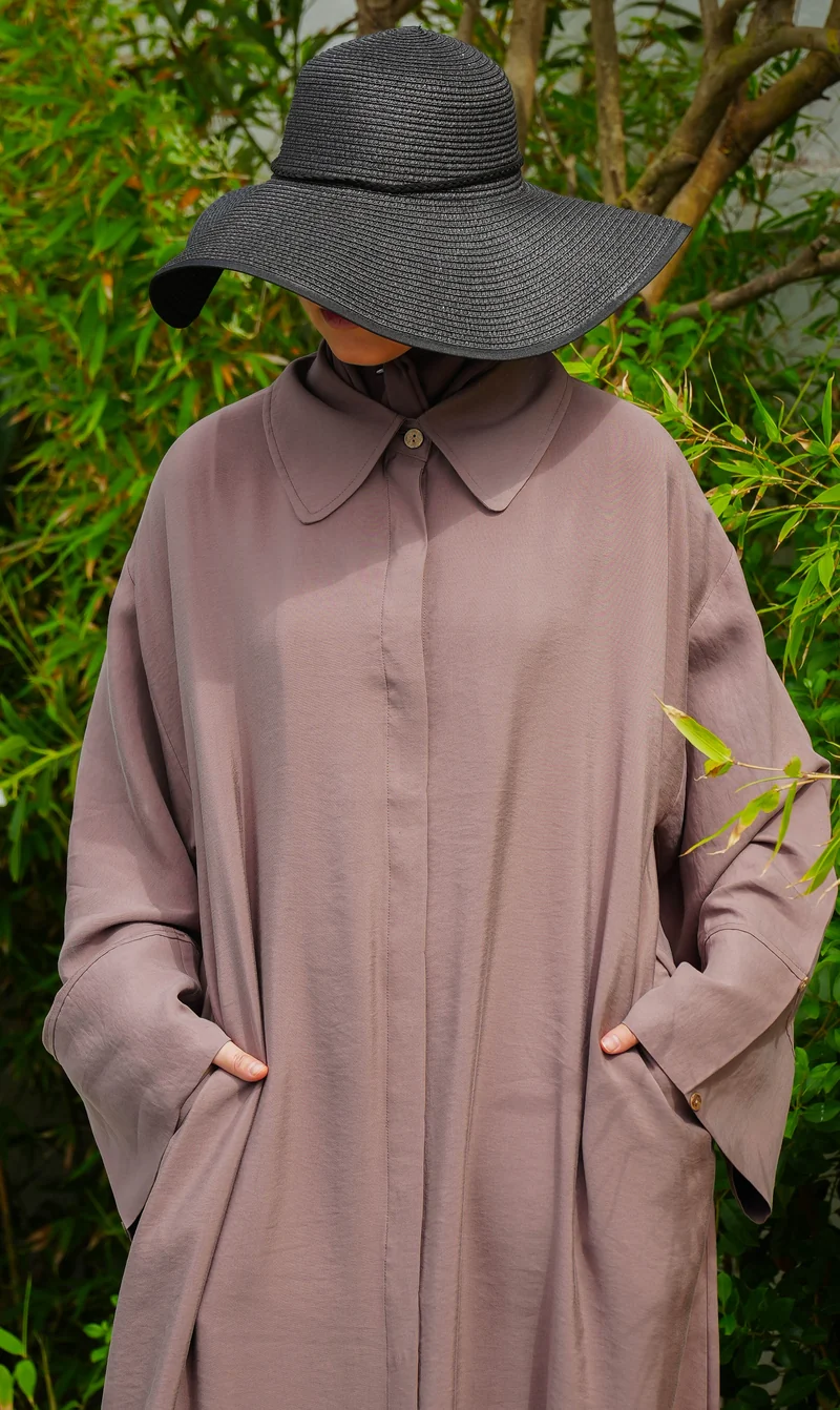 Elisa Lyocell Blusenkleid Pflaume