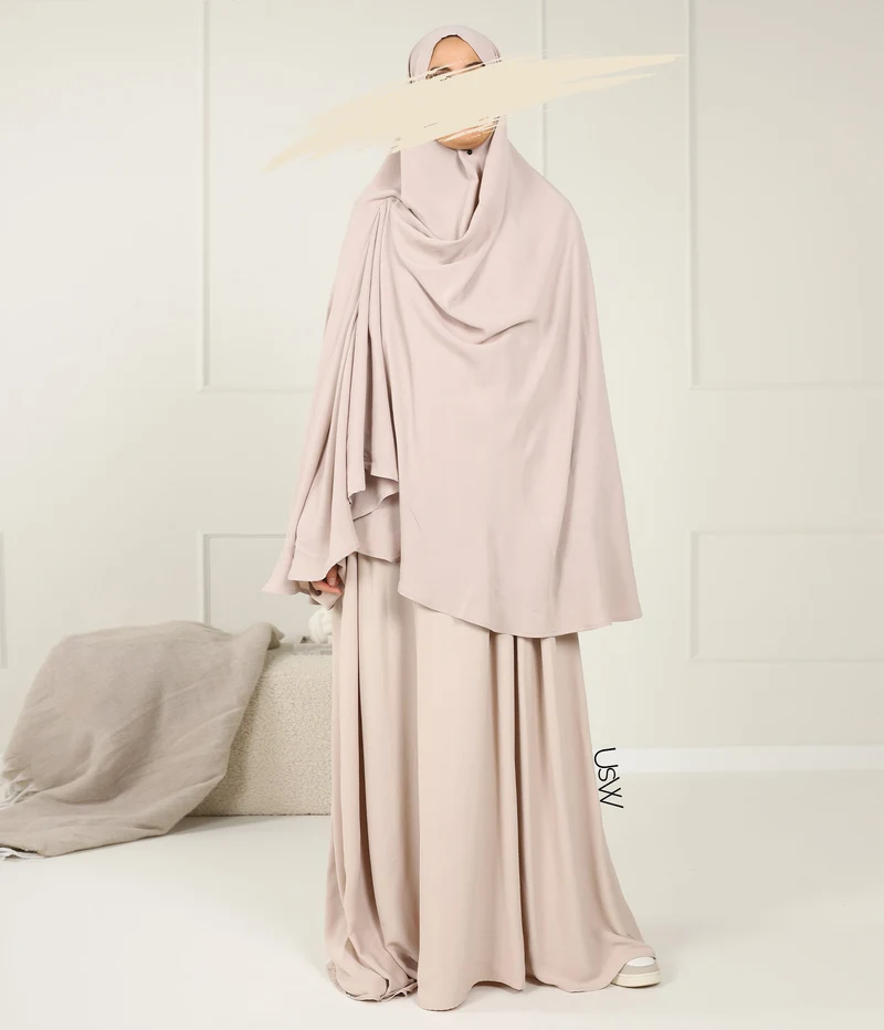 Hip Khimar Stretch Arrzha – Grau Creme