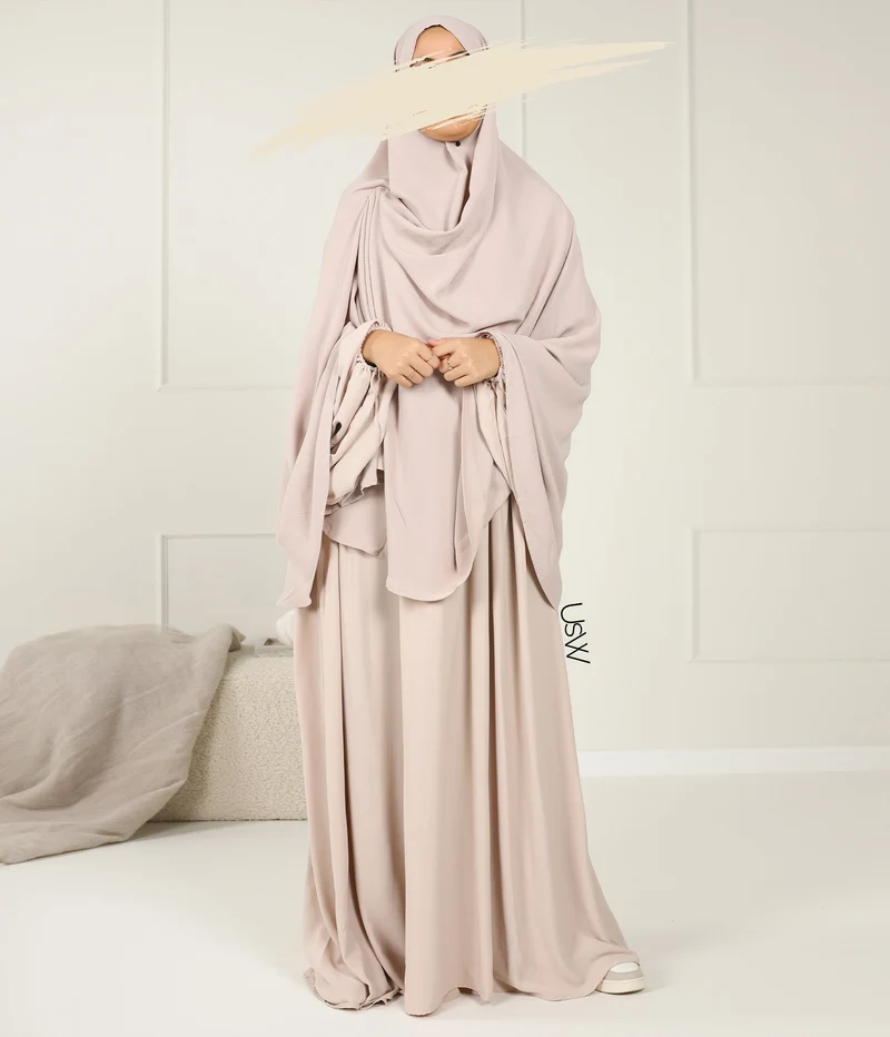 Hip Khimar Stretch Arrzha – Grau Creme