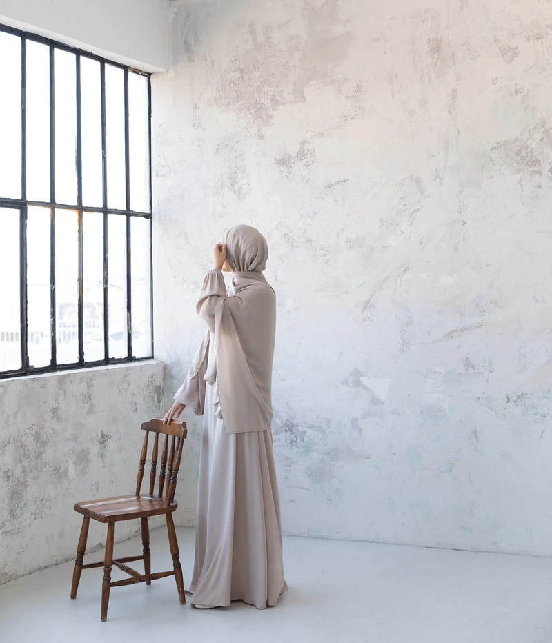 Pearl Puff Abaya SET UsW - Klares Taupe