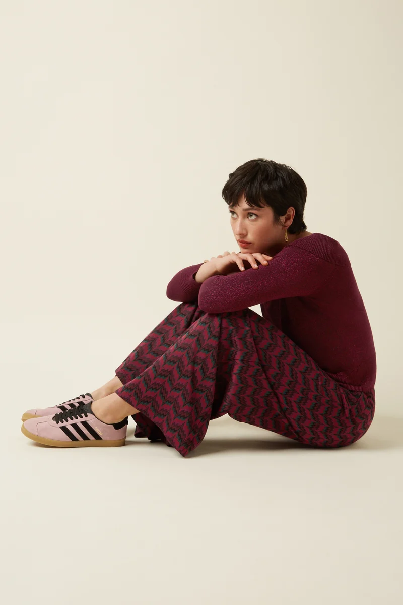 Border Palazzo Pants Estelle Zigzag