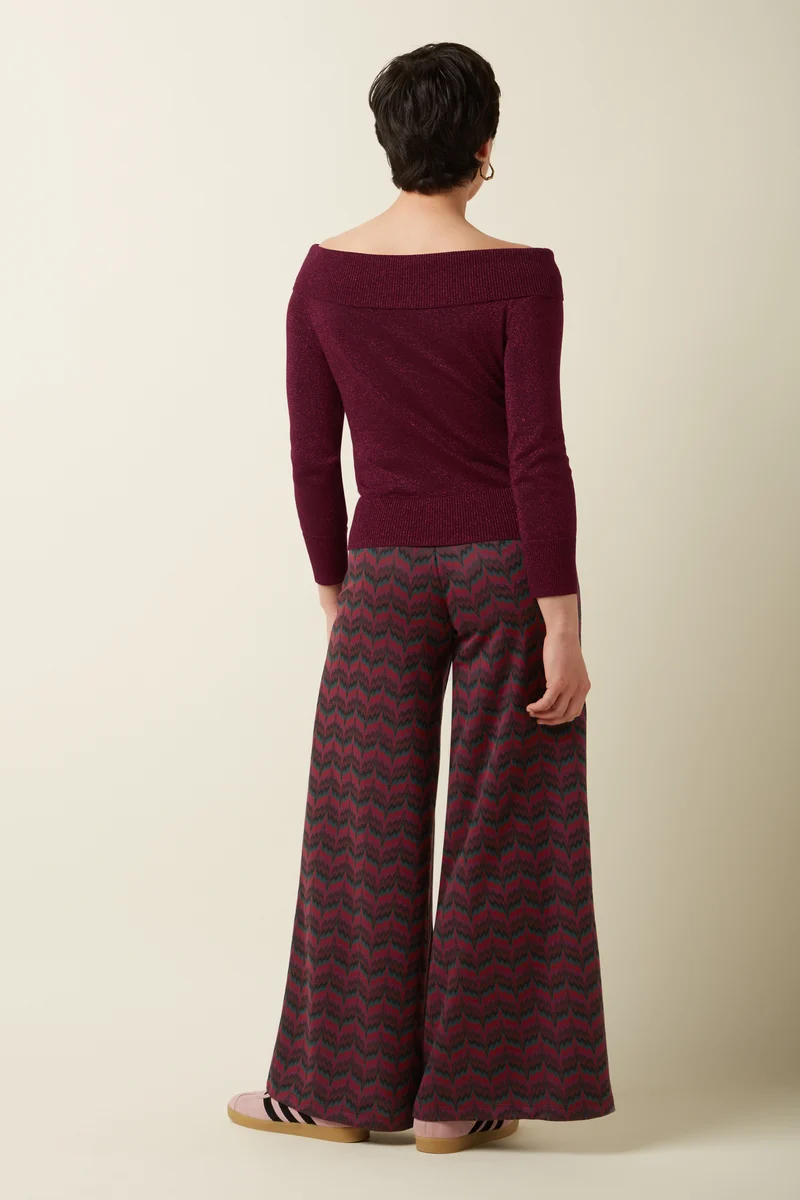 Border Palazzo Pants Estelle Zigzag
