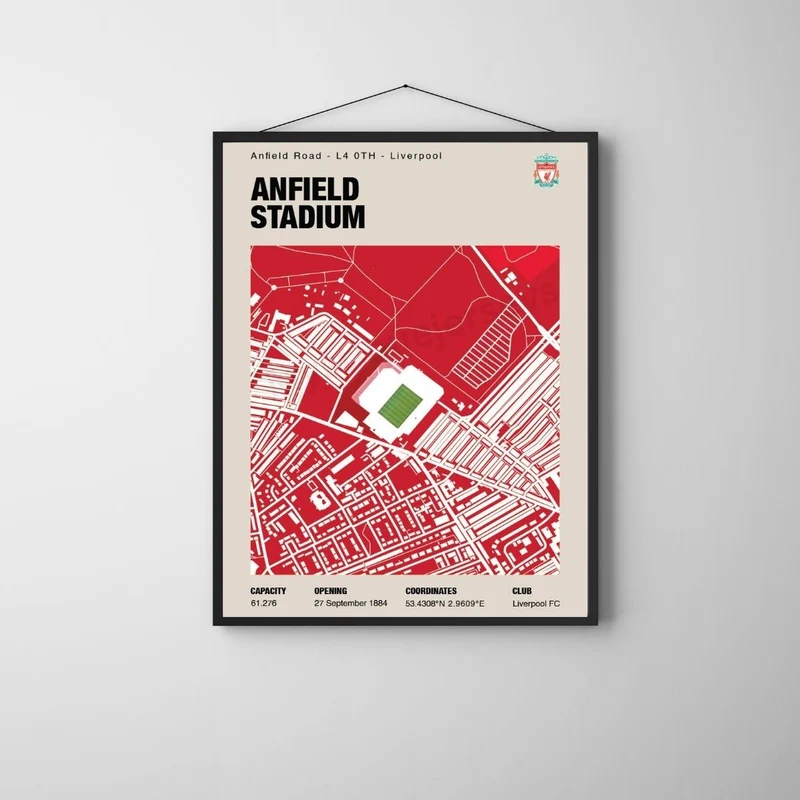 Liverpool Anfield Karte Drucken
