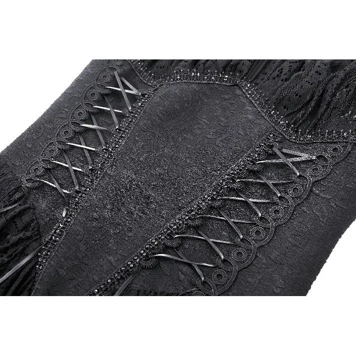 Schulterfreies High/Low-Abschlussball-Slipkleid für Damen im Gothic-Stil