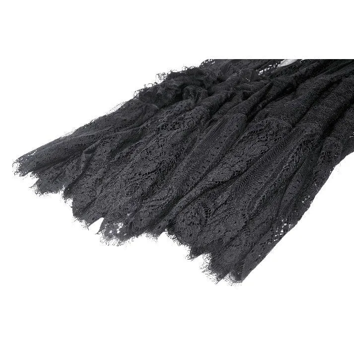 Schulterfreies High/Low-Abschlussball-Slipkleid für Damen im Gothic-Stil