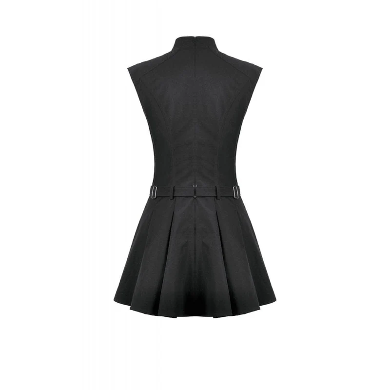 Asymmetrisches Plisseekleid mit Punk-Nieten für Damen