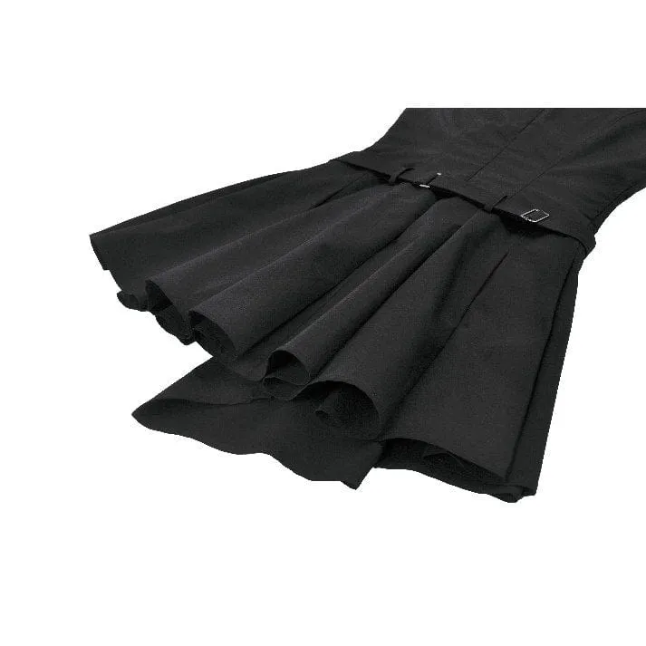 Asymmetrisches Plisseekleid mit Punk-Nieten für Damen