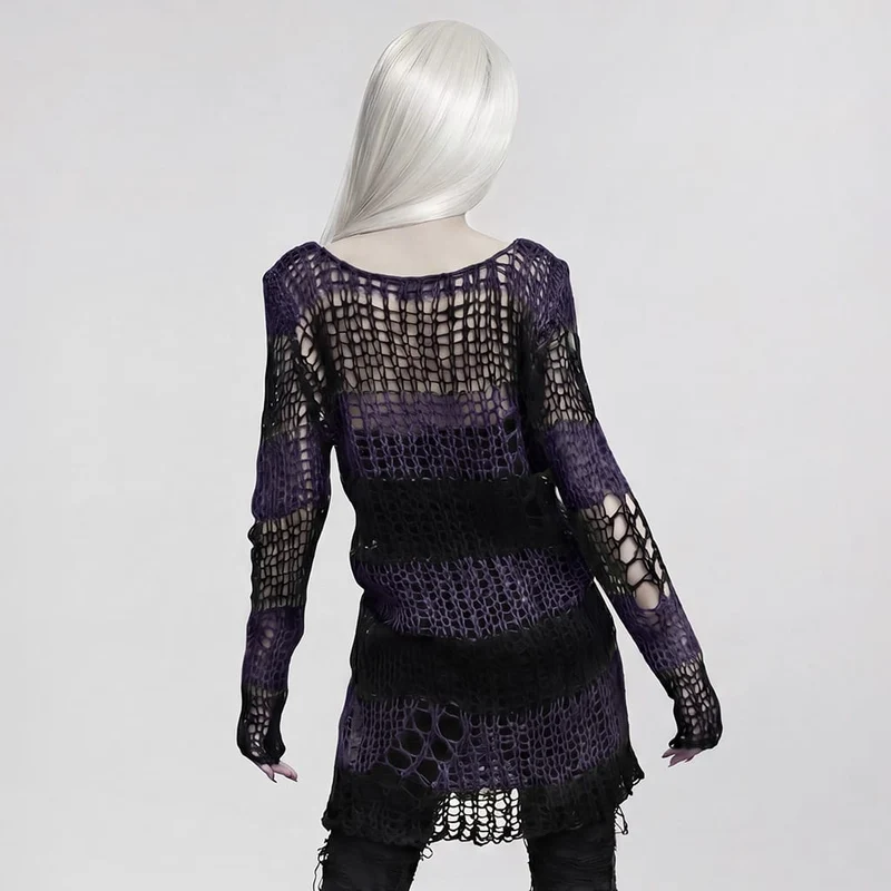 Gothic-Pullover für Damen mit langen Ärmeln