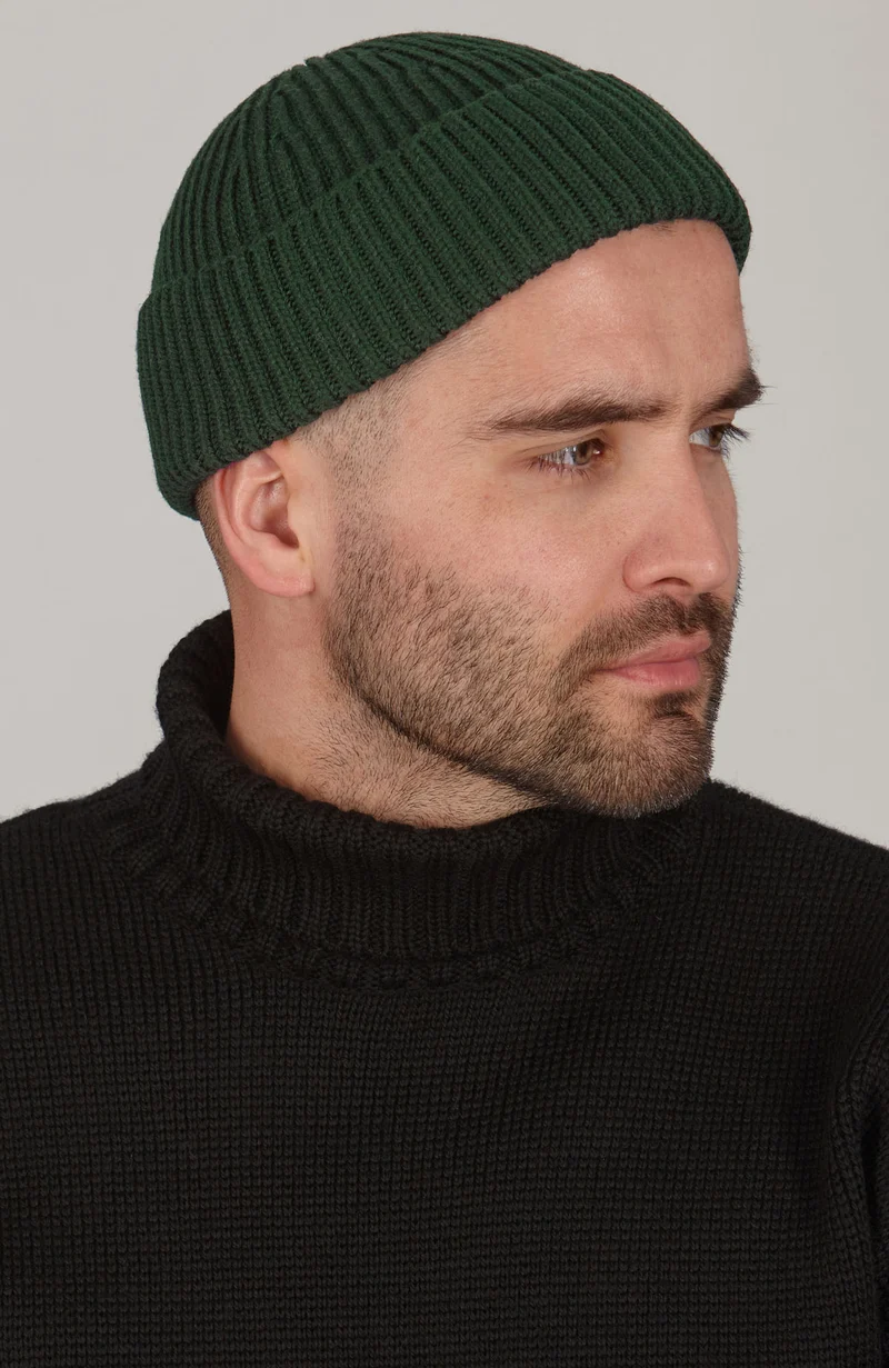 Chunky Extra Fine Merino Ribbed Beanie - Long