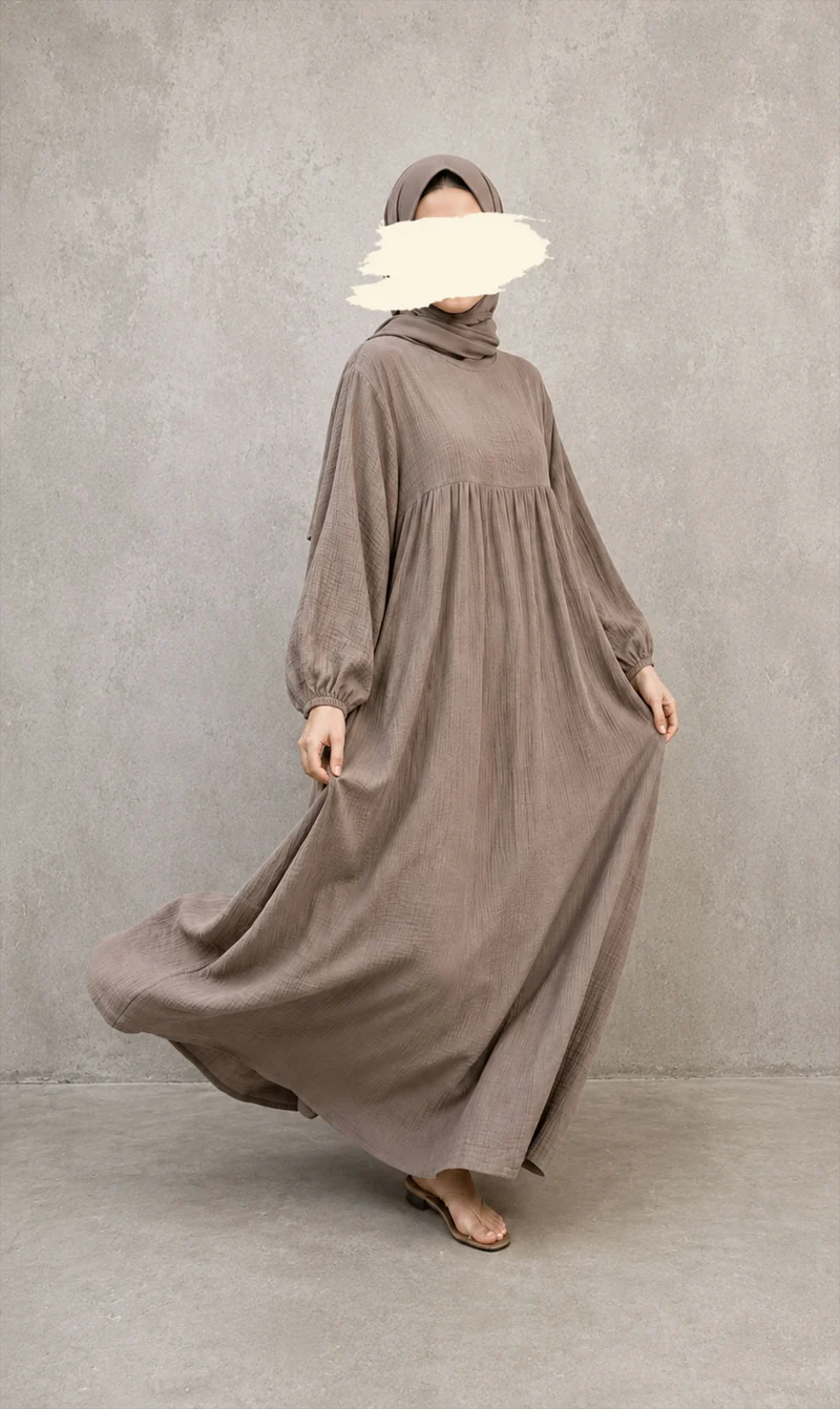 Weiche Baumwoll-Abaya Baqa